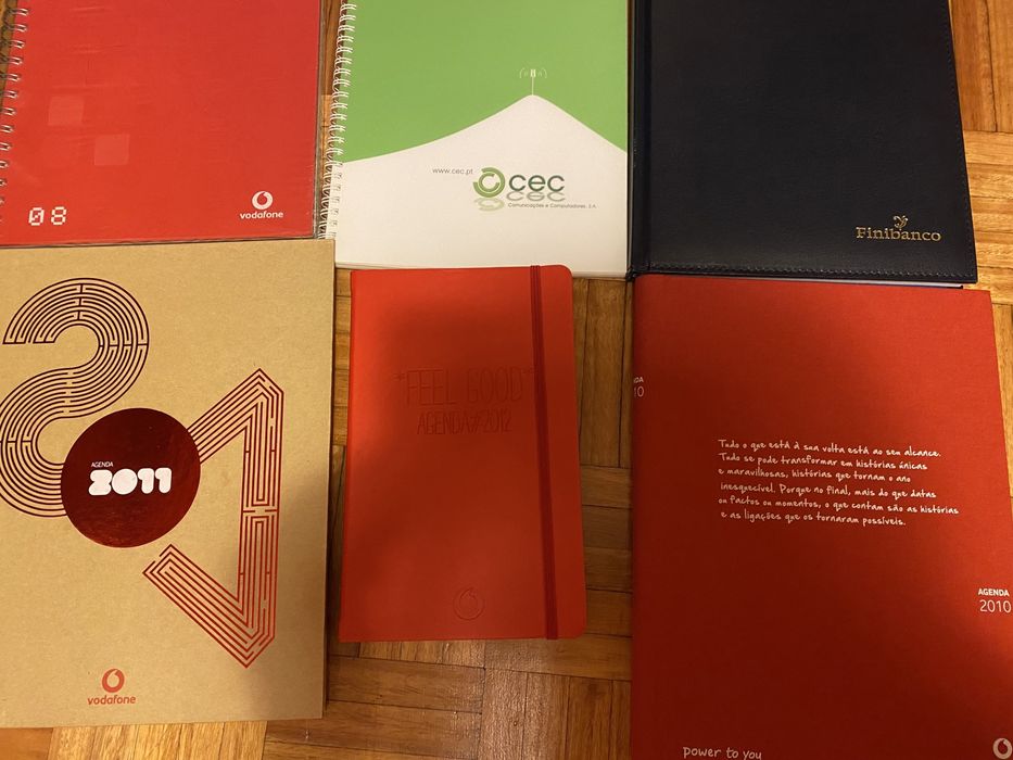 6 Agendas novas mas antigas anos 2008 a 2012 Vodafone Finibanco Cec