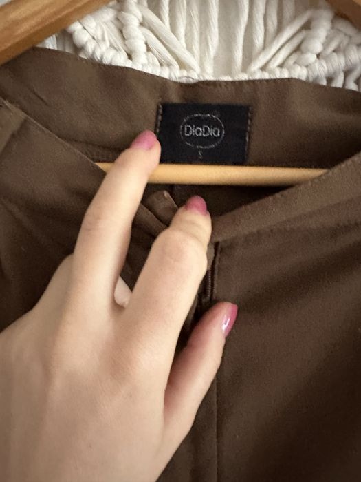 Брюки палаццо бавовняні коричневі DiaDia