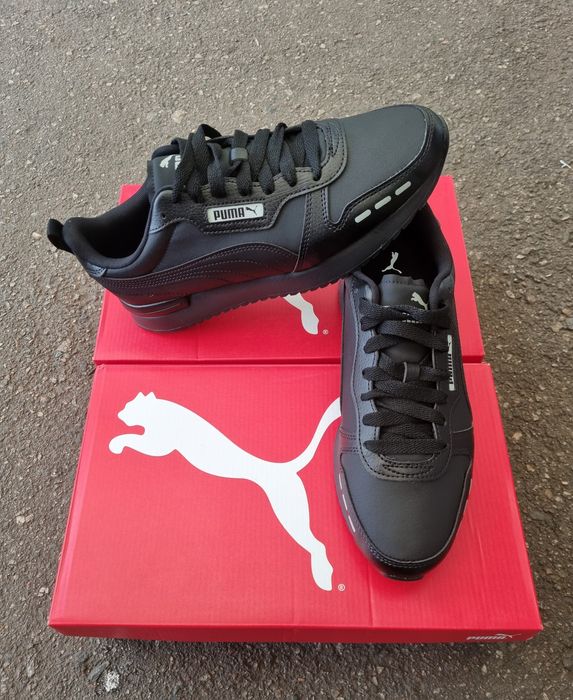 Кросівки чоловічі ПУМА (PUMA R78 SL) чорний шкіра
