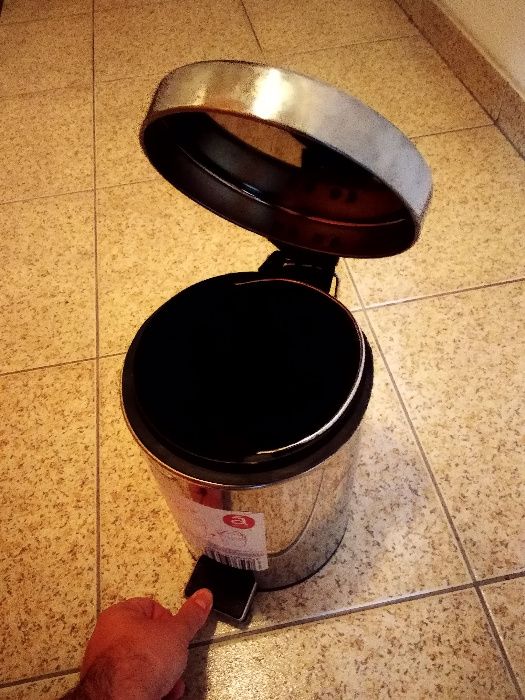 Balde lixo inox cromado wc como novo 3Litros