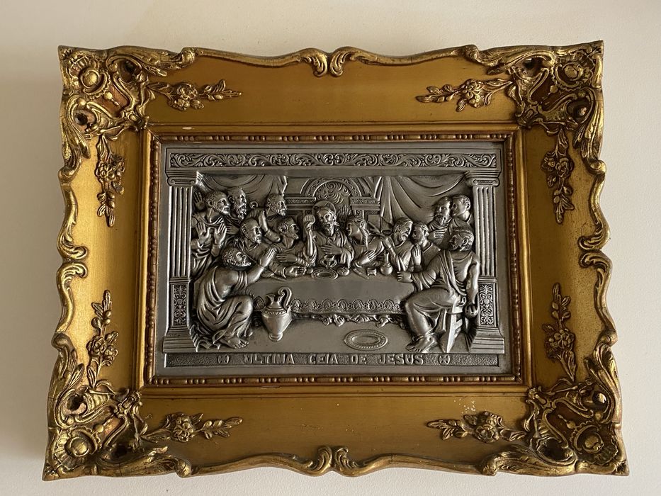 Quadro da ultima ceia: 55cmX42cmX6cm