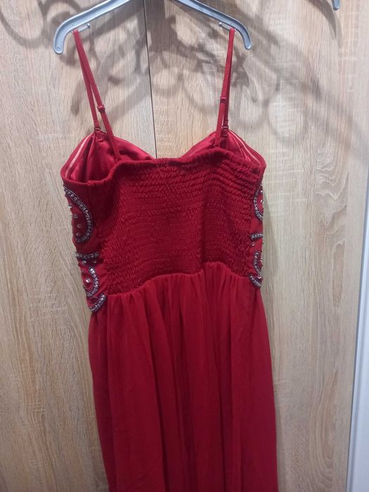 vestido de comprido novo cor vermelha escuro com ou sem alcas