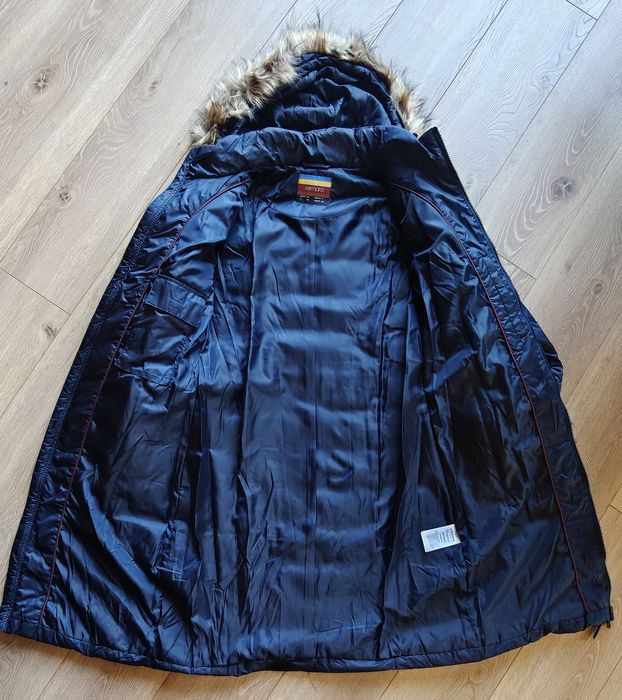 Rozm.36/S NOWY płaszcz zimowy granatowy taliowany Esmara