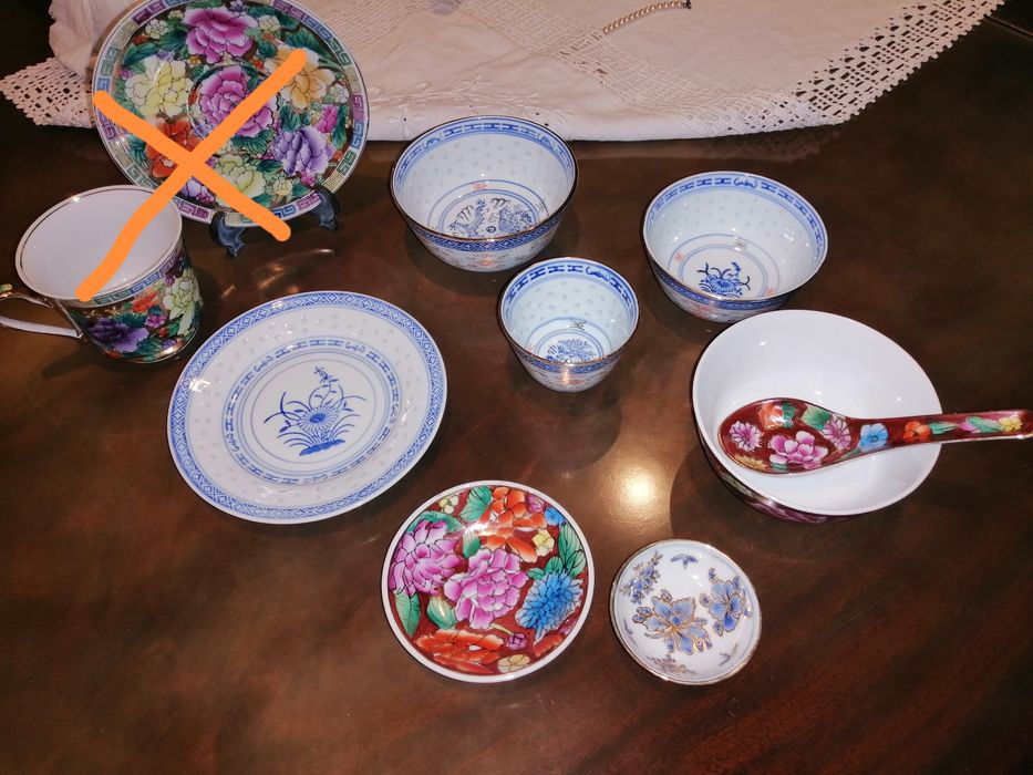 Louça de mil-flores de Macau e china