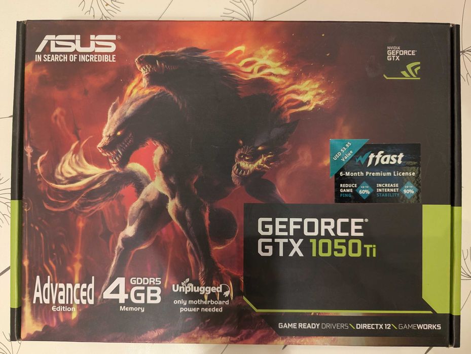 Asus GeForce GTX 1050 Ti 4GB GDDR5 Cerberus