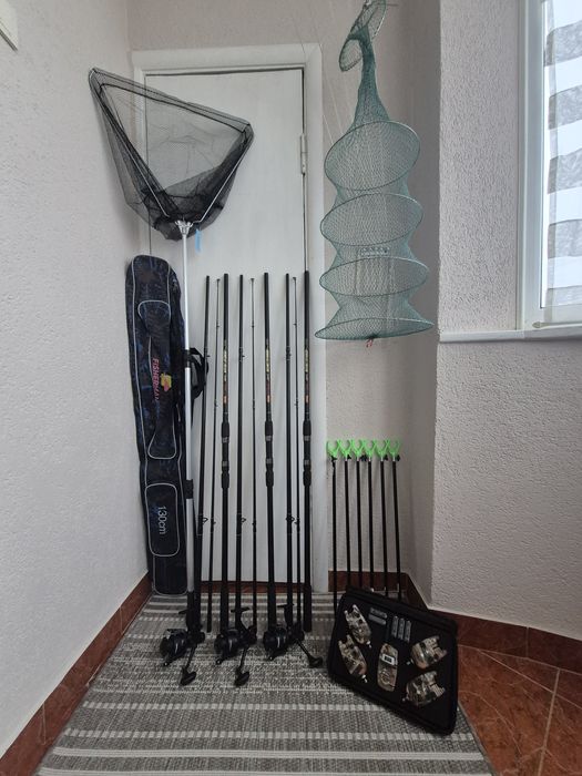 Карповий набір удилища, катушки бейтранер, сигналізатори, рогачі, садо