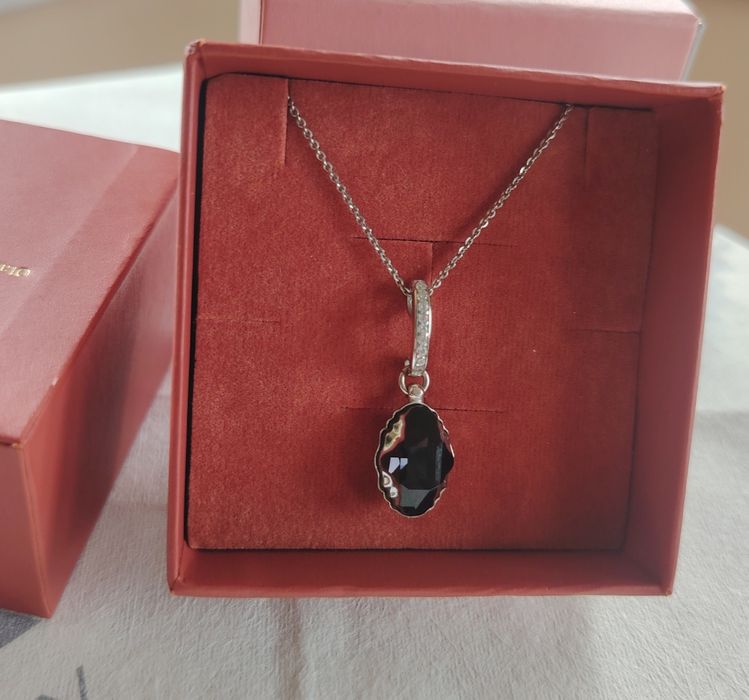 naszyjnik retro Delia Spark Silver Graphite Light Chrome