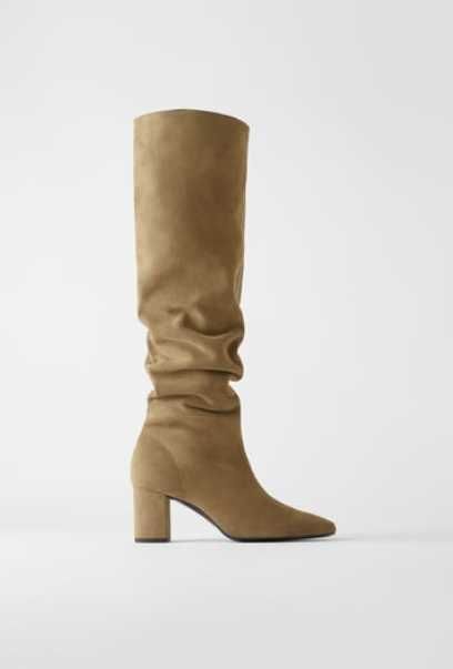 BOTAS ZARA TAMANHO 40 CAMEL CROUTE