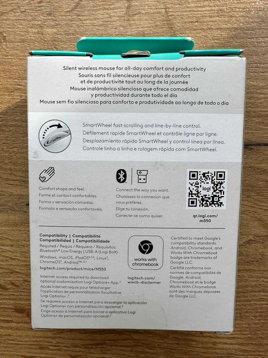 Миша Logitech Signature M550 White/ 550L Blue бездротова тиха Нові