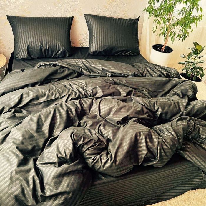 Комплект постільної білизни однотонний полуторка двоспальний євро