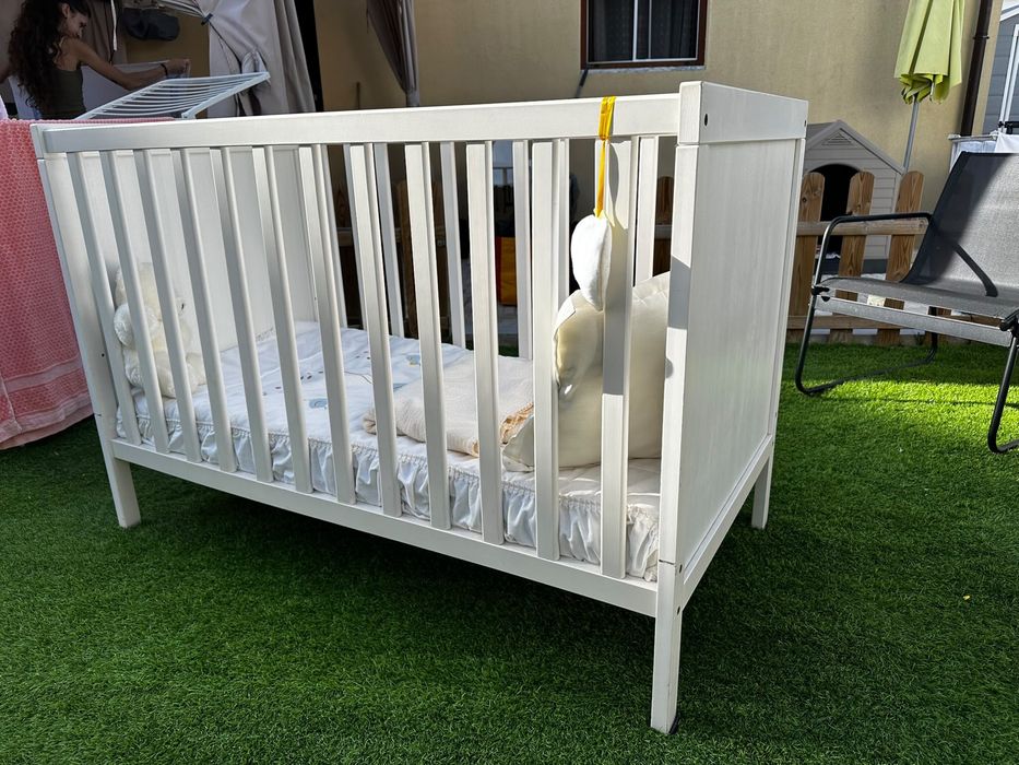 Berço bebe com colchão com 2 ajuste de altura