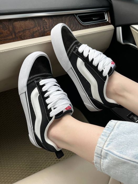 БЕЗКОШТОВНА ДОСТАВКА‼️Кросівки Vans Knu Skool Black White (Чорно-білі)