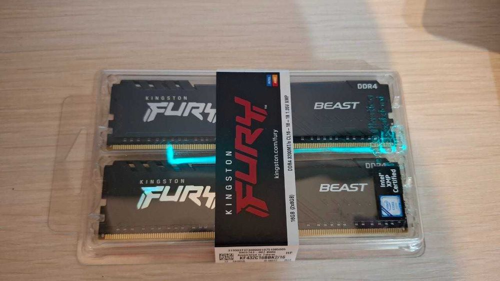 Оперативна пам’ять Kingston Fury DDR4-3200 16384MB PC4-25600 (Kit of 2x8192) Beast Black (KF432C16BBK2/16)