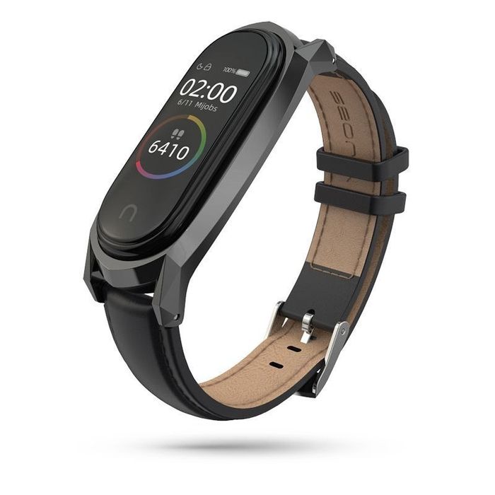 Pasek Skórzany Herms Do Xiaomi Mi Band 5 / 6 Black
