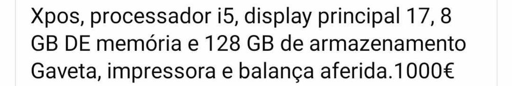 Maquina registadora / POS Winrest semi-nova