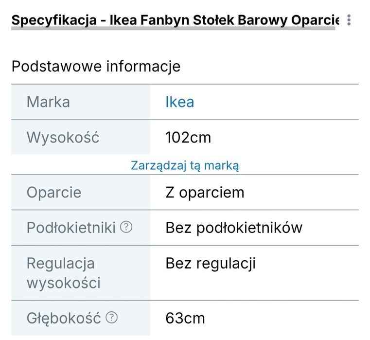 Krzesło IKEA wysokie