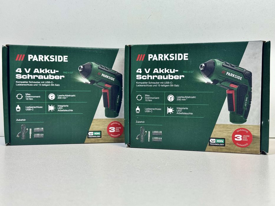 Нова Акумуляторна викрутка міні-шруповерт Parkside PAS 4 D7