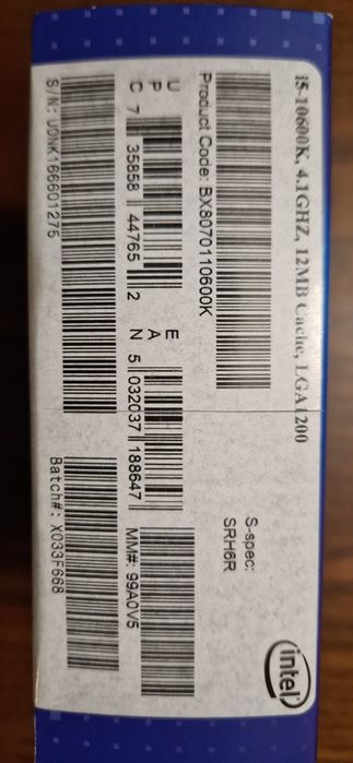 I5-10600K 4.1 GHZ 12MB Cache LGA 1200