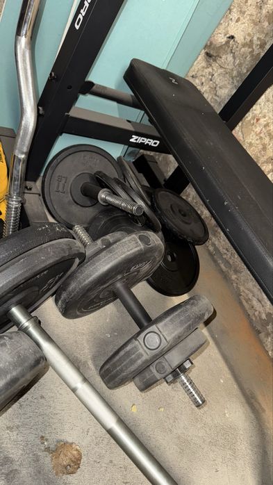 Ławeczka do cwiczeń+obciazenie gryfy hantle