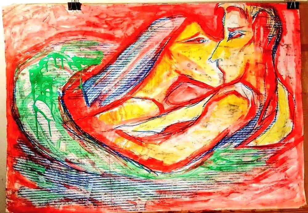 Kiss red, obraz akrylowy