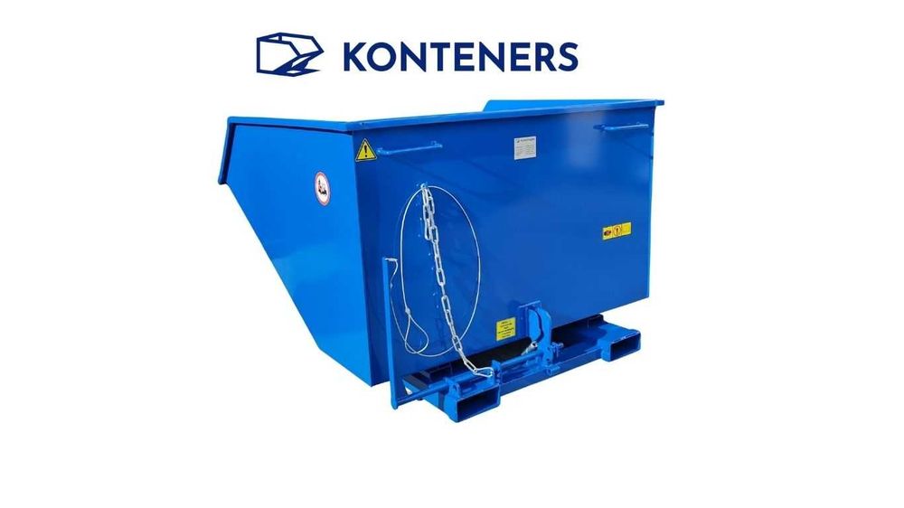 Kontener samowyładowczy KOLEBA 1500 l/ 1,5m3 odpady CNC, złom, drewno