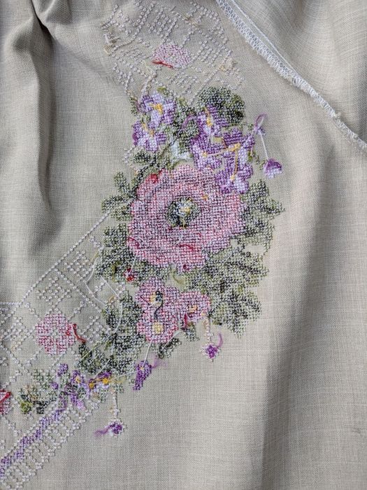 Вишита сукня та пояс з льону, плаття з вишивкою розмір S