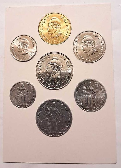 Французька Полінезія 7 монет 1993-2018 рік.