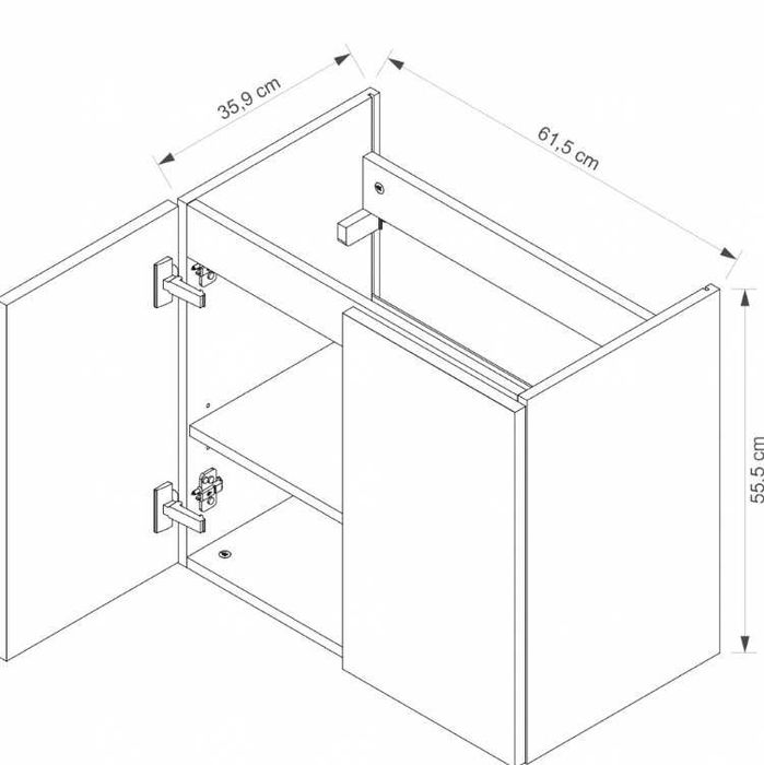 OUTLET Szafka łazienkowa 60cm szara wisząca