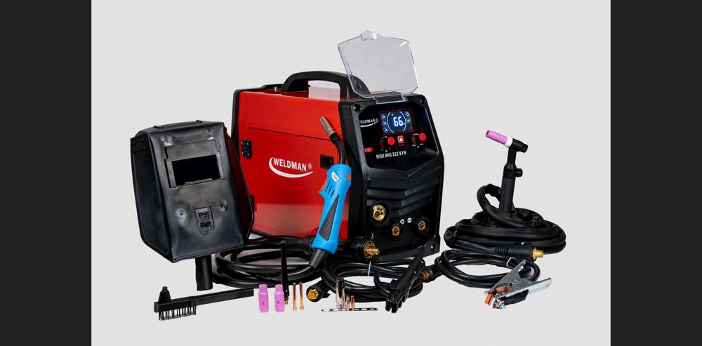 Spawarka migomat Weldman Midi MIG 222 Synergia +TIG Zestaw