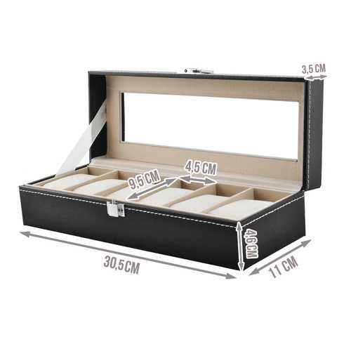 Органайзер для годинників на 6 відділень, скринька для браслетів