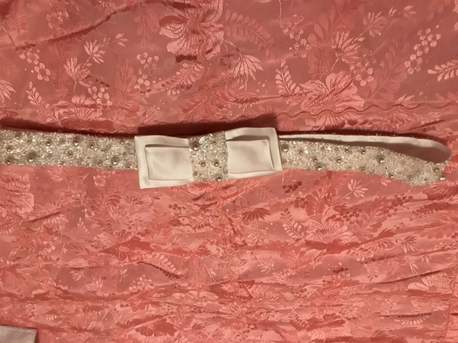 Вишитий поясок, бісер, перли