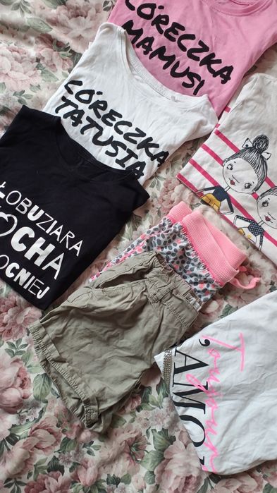 Paka dla dziewczynki 122 128 lato Zara reserved River island koszulki