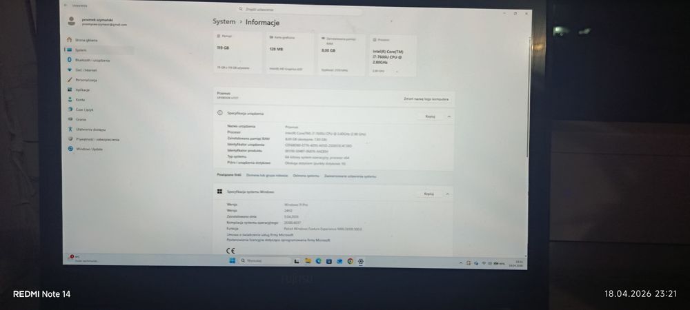 Laptop Fujitsu .