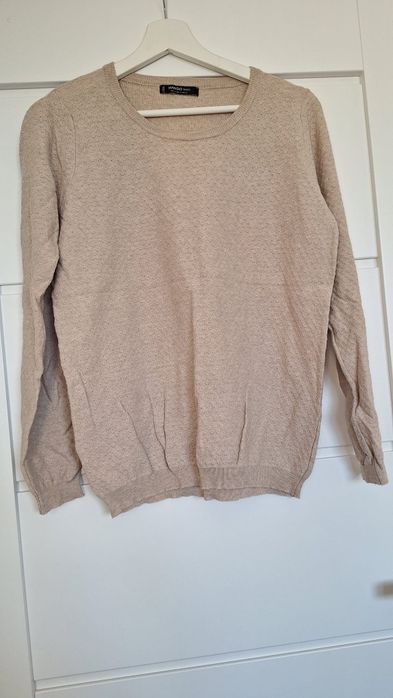 Sweter damski Mango beżowy z kieszeniami oversize M