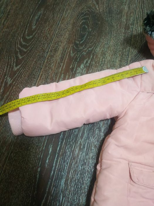 Детская зимняя куртка для девочки 1-2 года полномерная розовая тёплая