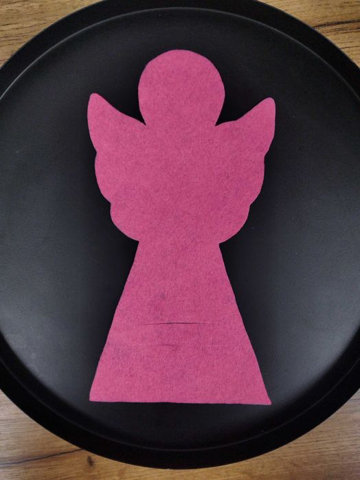 Różowe podkładki pod sztućce chrzest komunia anioł