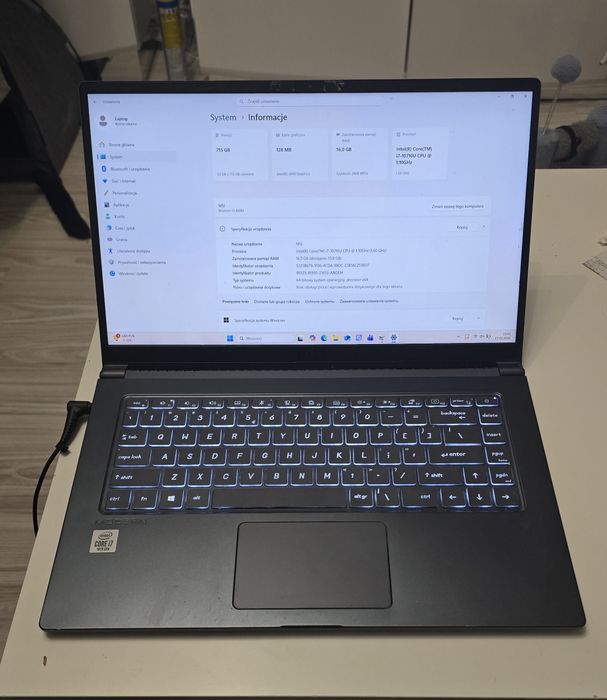 MSI modern 15 - i7 10gen 16gb ram ddr4 i 2 dyski ssd