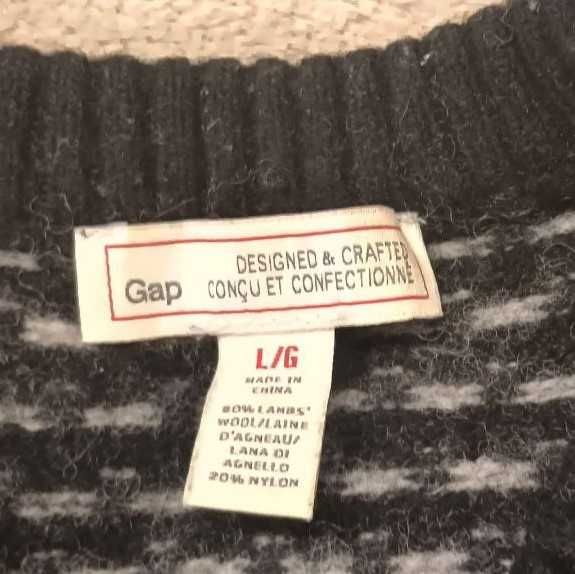 Мужской свитер GAP из шерсти ягненка и нейлона, синий/серый,  размер L