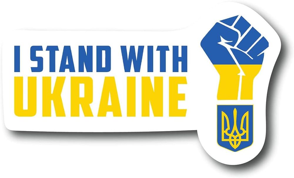 Naklejka „I Stand with Ukraine” 5 sztuk naklejek wspierających Ukrainę