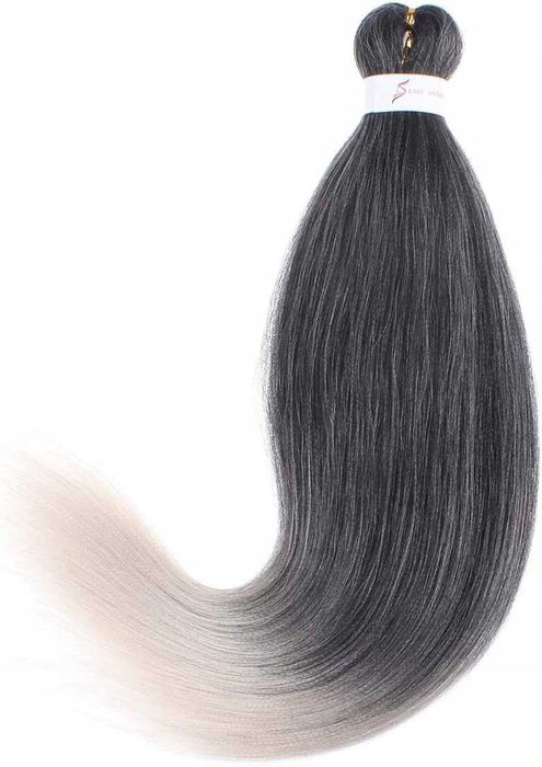Pasmo syntetyczne czarno siwe  Easy Braid 51 cm
