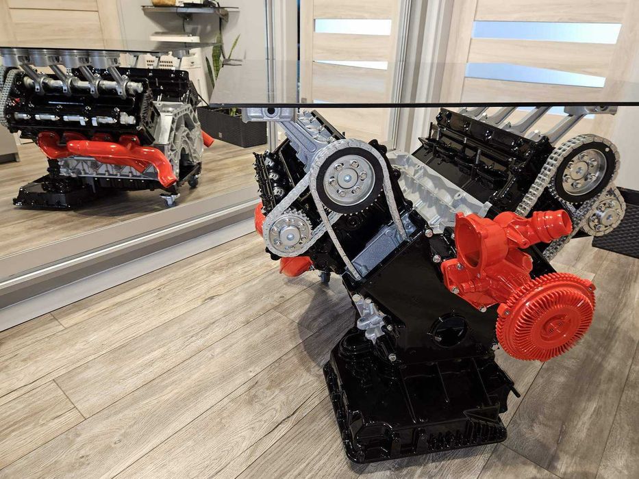 stolik z silnika v8 stół ława blat bmw blok