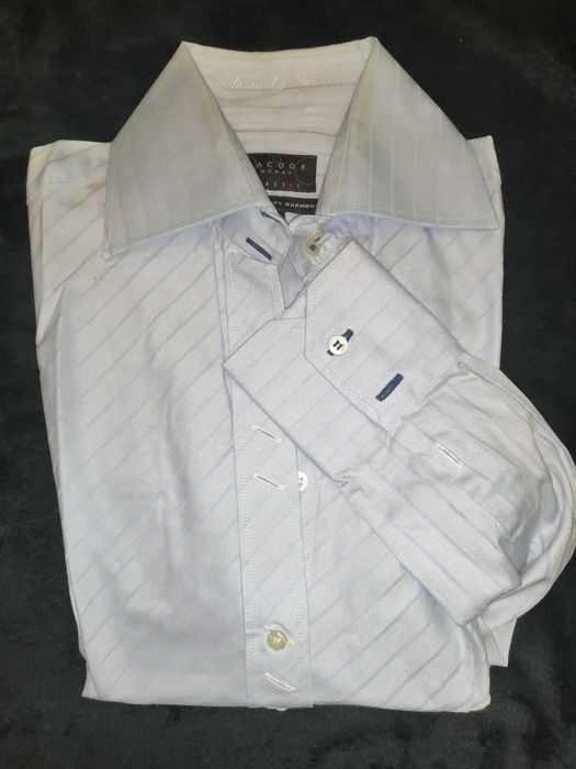 Camisa clássica azul com riscado Tam.38 Sacoor - bom estado