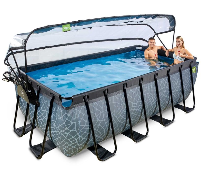 Розпродаж! Басейн каркасний EXIT з куполом 400х200х122 з підігрівом