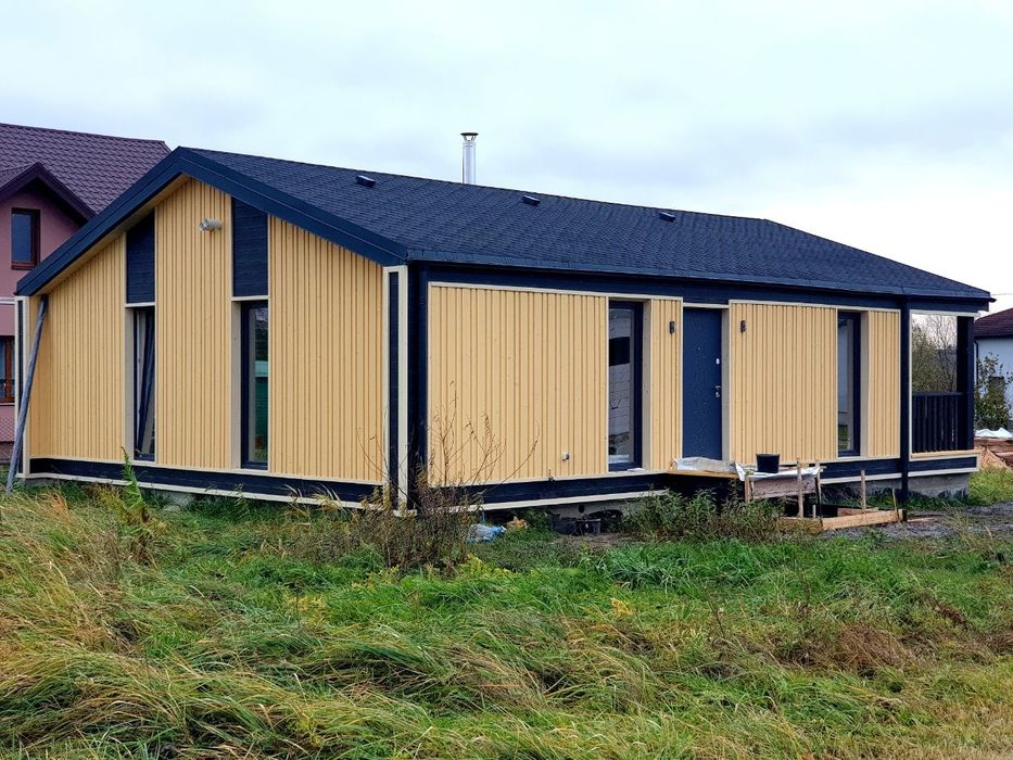 Котедж. Каркасний Будинок в Карпатах за проектом SCANDI 100 . Ворохта