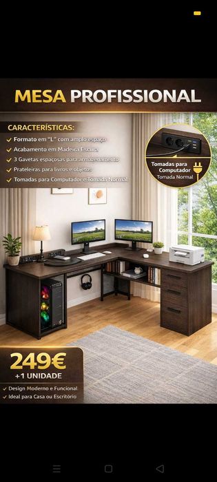 Mesa+cadeira Pro. Oportunidade