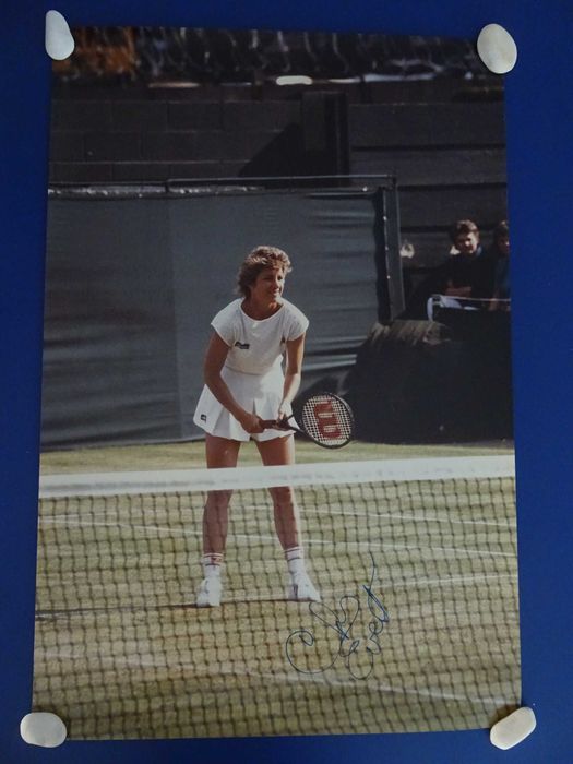 Poster assinado Ténis tenista Chris Evert