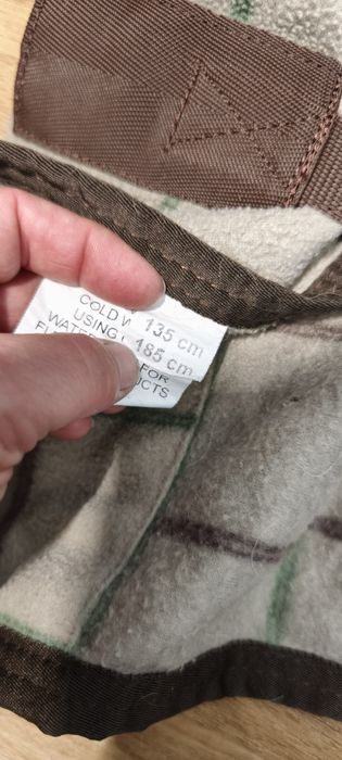 135 cm derka polarowa brązowa pasy