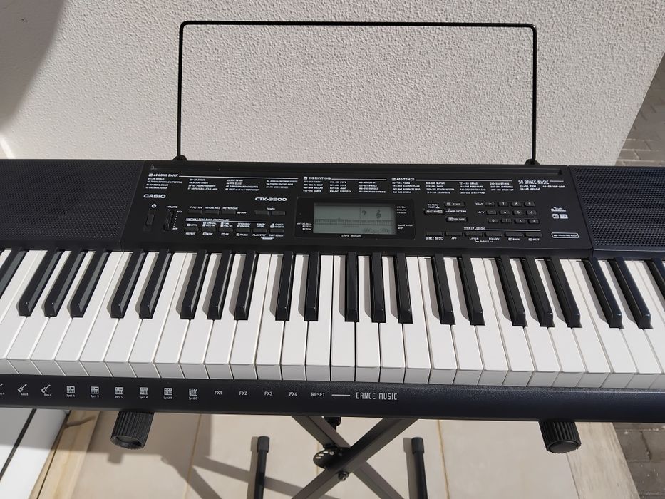 Teclado Casio CTK-3500 + suporte + adaptador