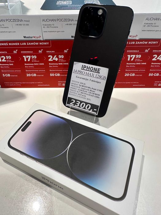 iPhone 14 Pro Max 128GB bateria 83% *gwarancja 3 miesiące*