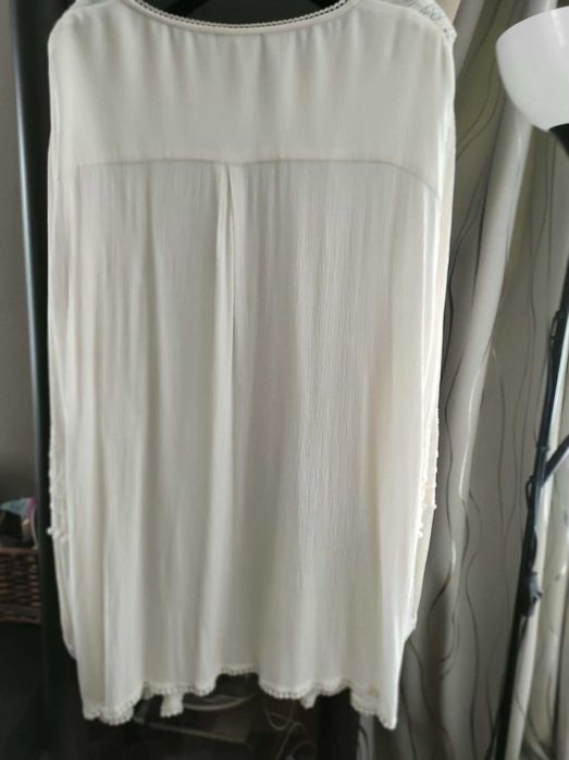 Tunika bluzka elegancka boho Ulla Popken 52 ecru